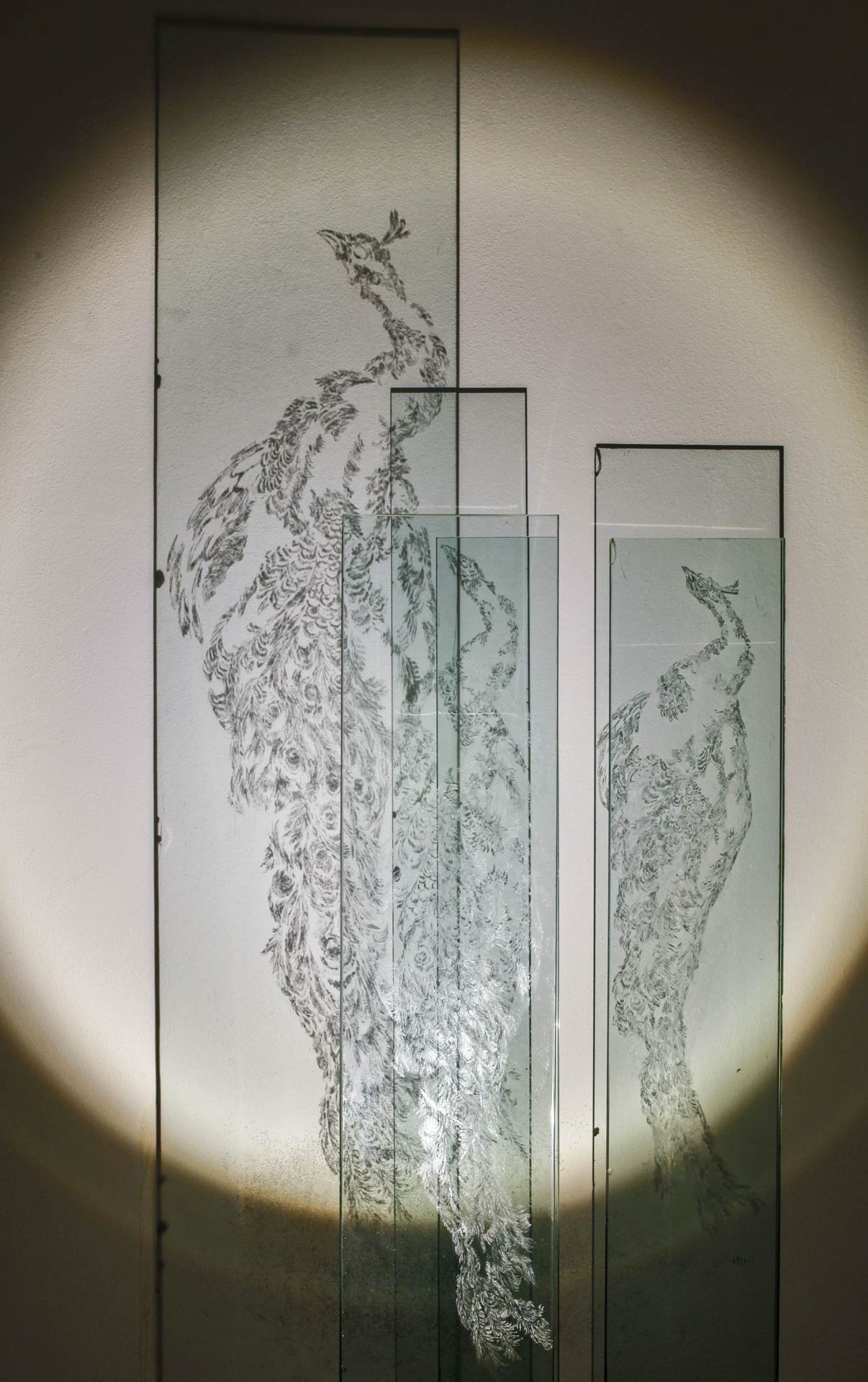 Pfau, 2015, Projektion (Detailansicht), Atelier Rödelheim