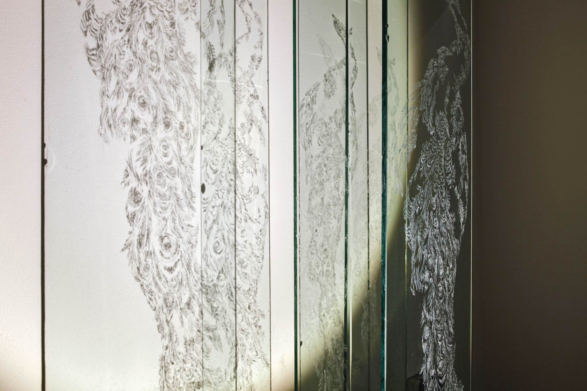Pfau, 2015, Projektion (Detailansicht 1), Atelier Rödelheim
