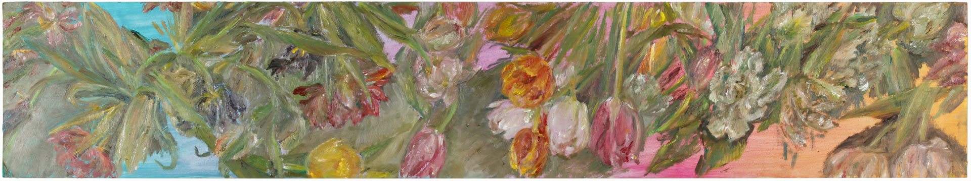 Blumen 6, 2022, Öl, 20 x 110 cm